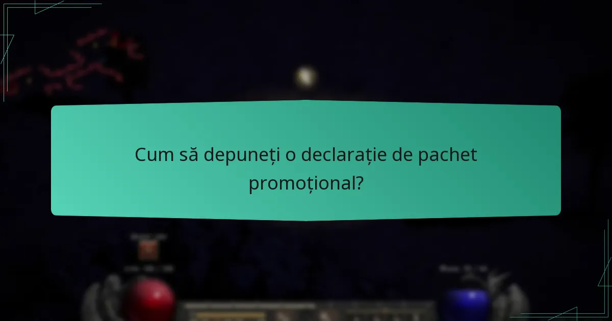 Cum să depuneți o declarație de pachet promoțional?